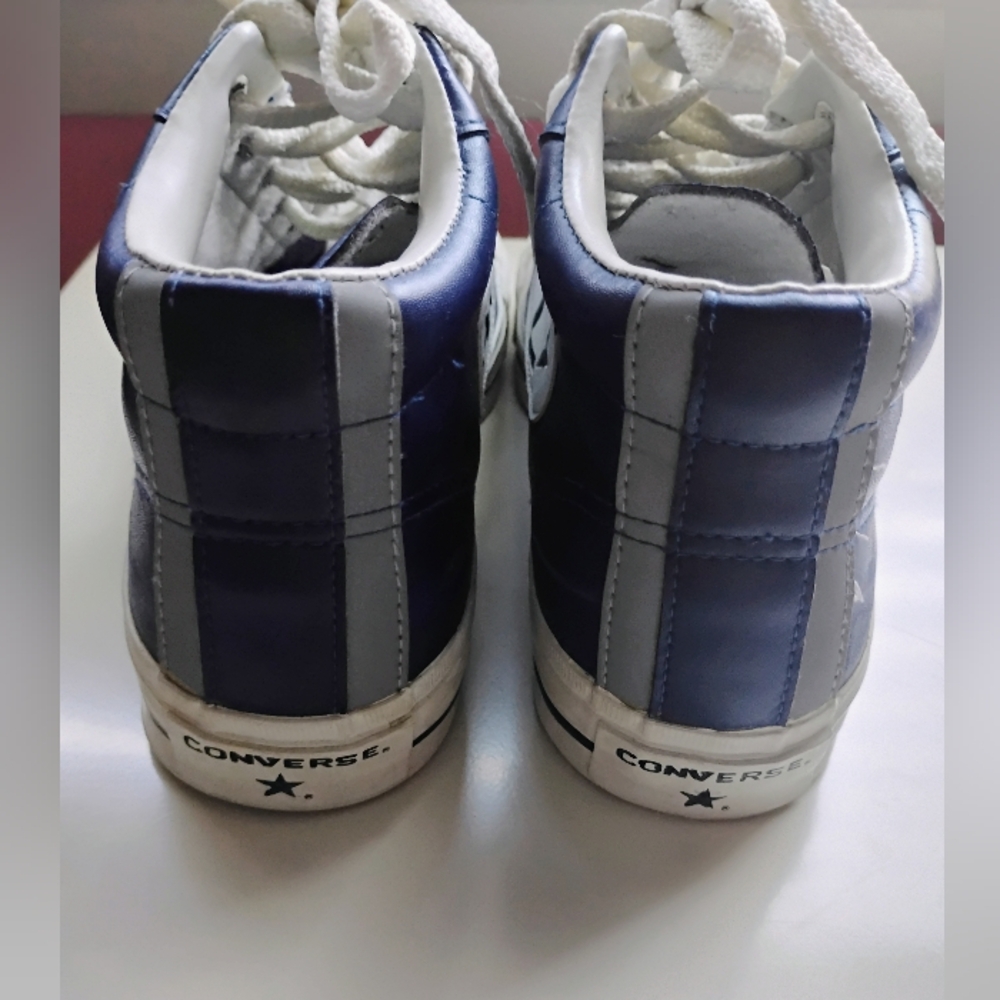 VINTAGE Blue Converse C-Star Racer Mid Synthetic Athleisure Sneakers • Women's 8 - Picture 5 of 14
